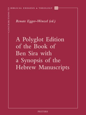 cover image of A Polyglot Edition of the Book of Ben Sira with a Synopsis of the Hebrew Manuscripts